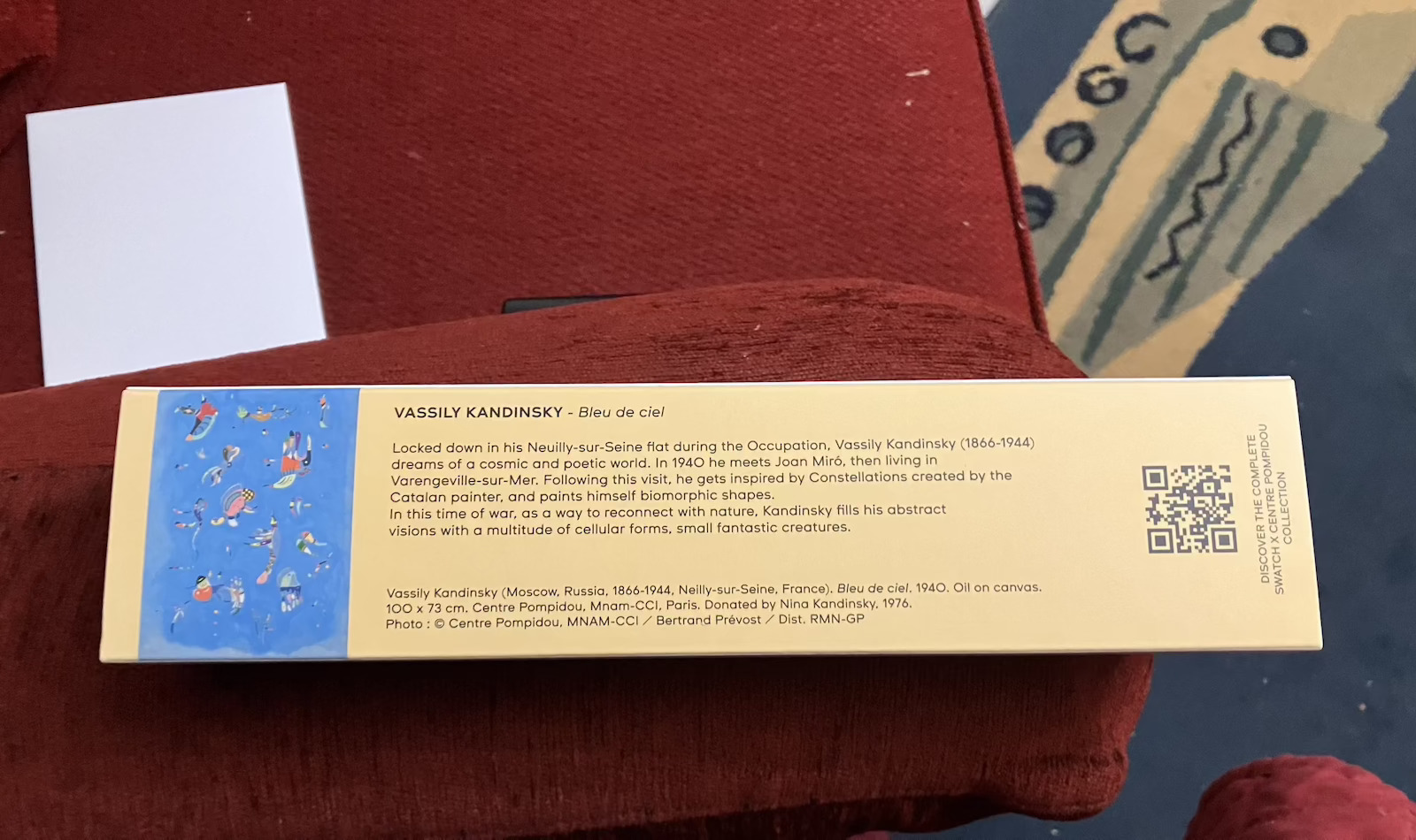 Swatch Blue Sky By Vassily Kandinsky Ανδρικό Ρολόι 41mm Μπαταρίας με Μπλε Καουτσούκ Λουράκι
