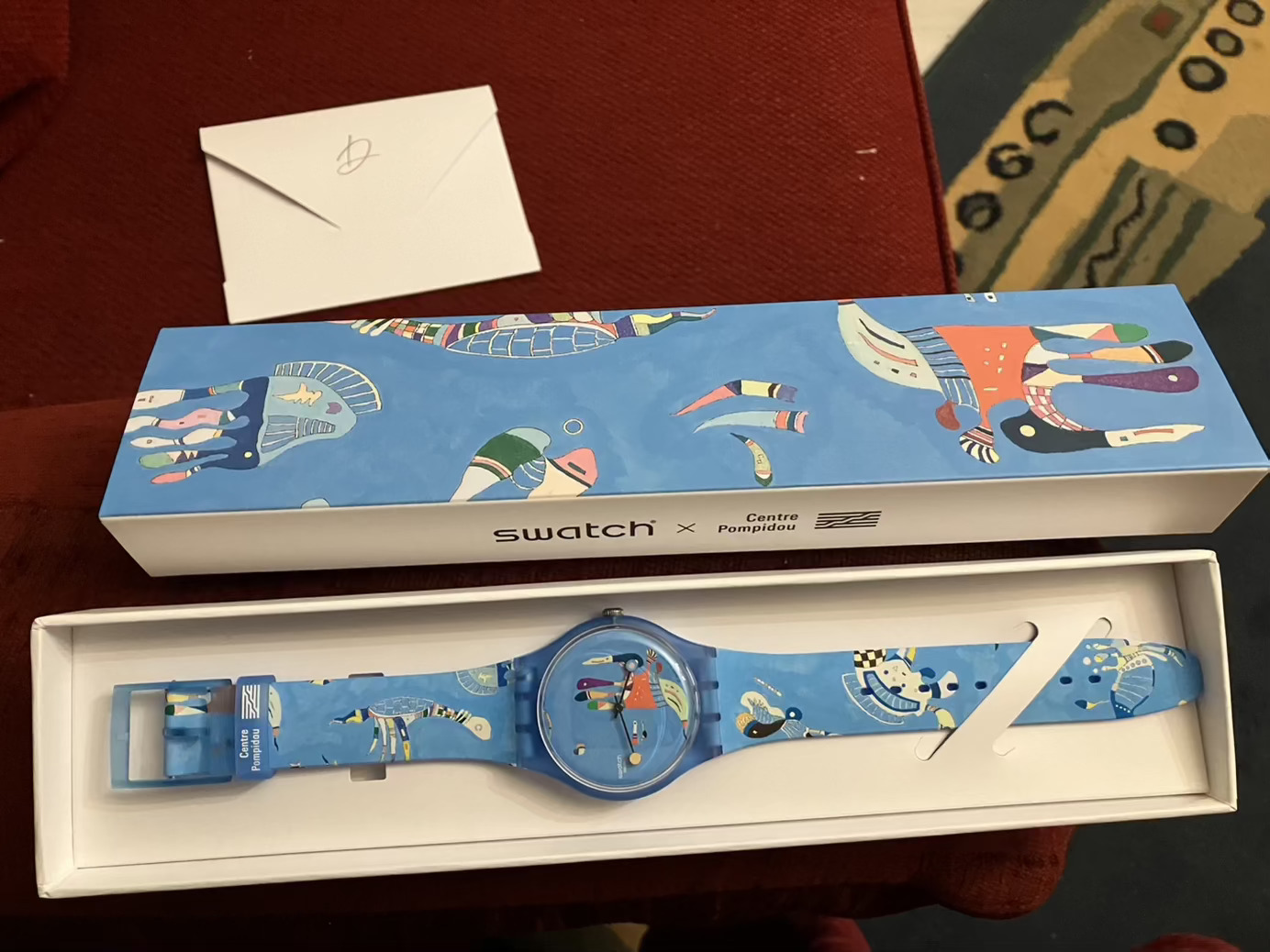 Swatch Blue Sky By Vassily Kandinsky Ανδρικό Ρολόι 41mm Μπαταρίας με Μπλε Καουτσούκ Λουράκι
