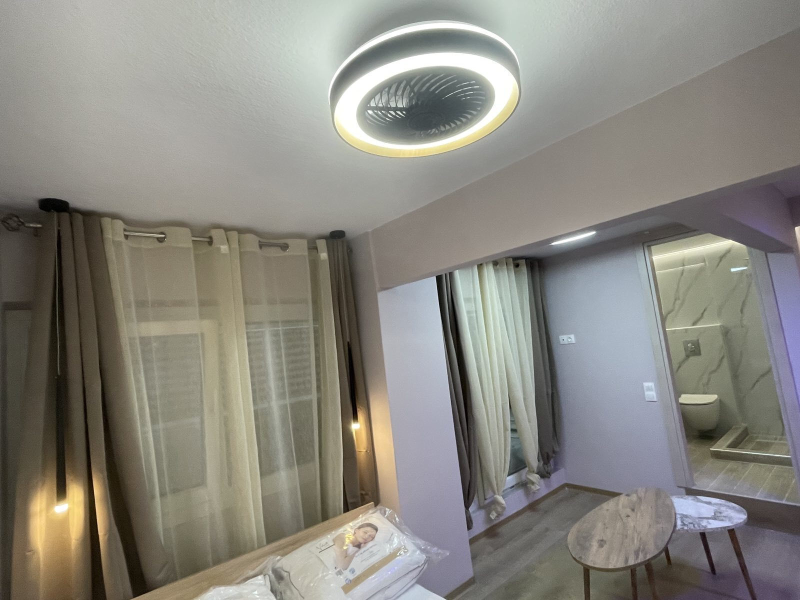 Lightex Πλαφονιέρα 49cm με Φως Μαύρη