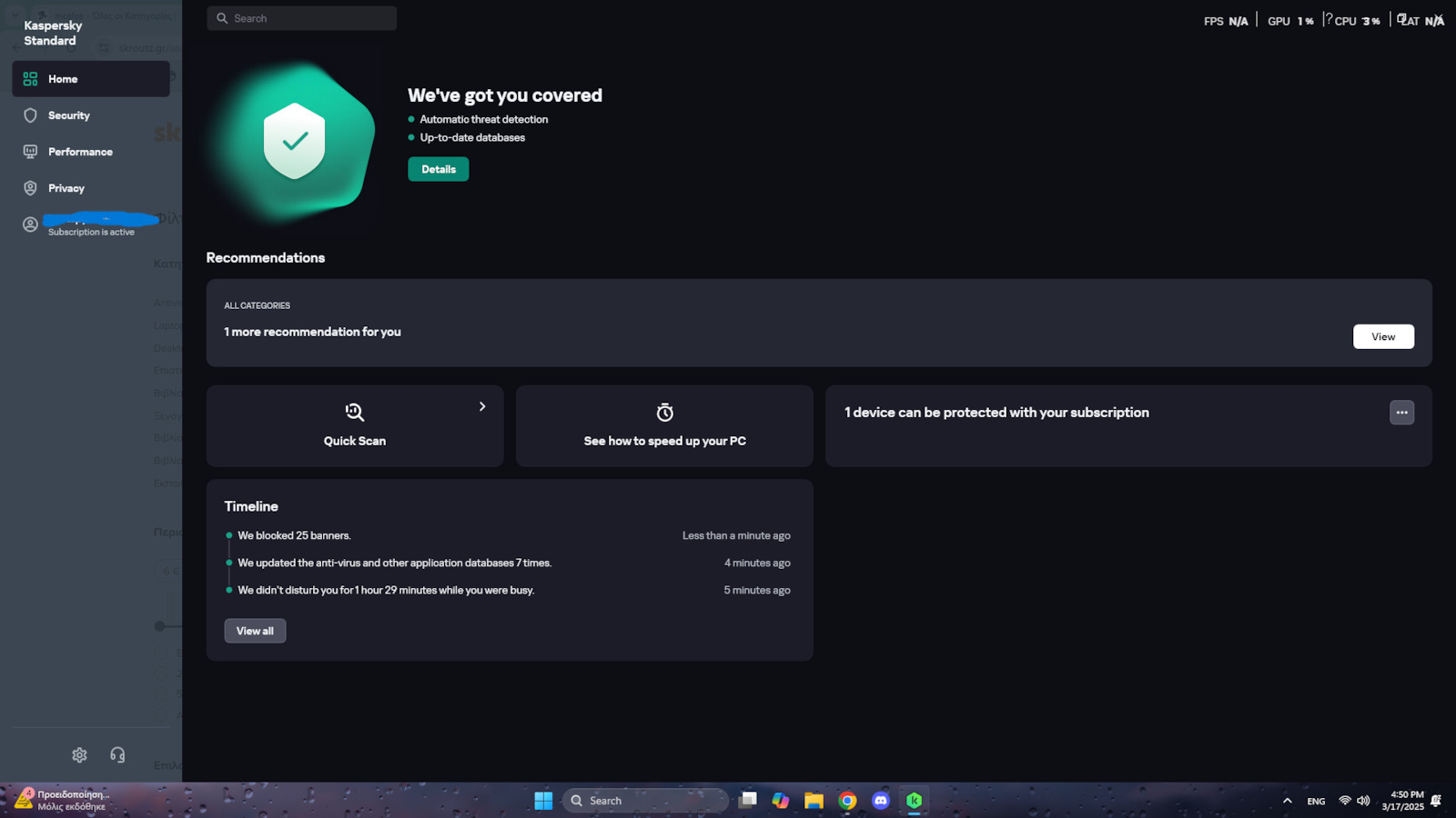 Kaspersky Standard for 3 Devices and 1 Year of Use