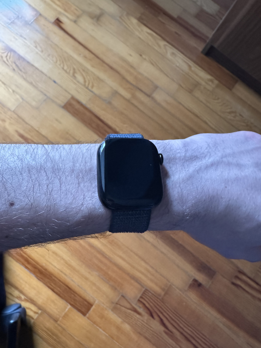 Apple Watch Series 10 Aluminum 42mm Waterproof with Heart Rate Monitor (Jet Black with Black Sport Band - M/L)