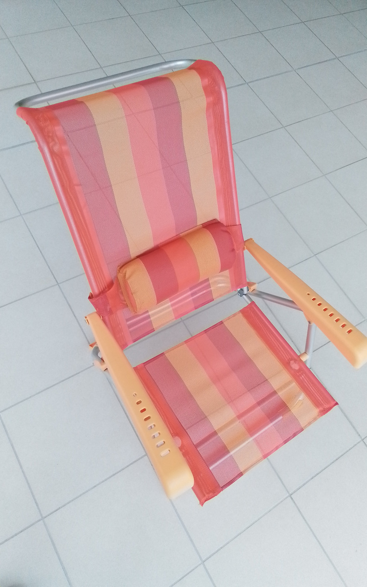 TH-03.CH-101-O Small Chair Beach Aluminium with High Back Orange 89x57cm
