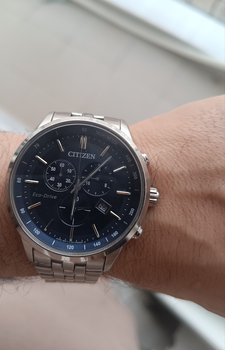 Citizen Men's Watch 42mm Chronograph Eco - Drive with Silver Metal Bracelet