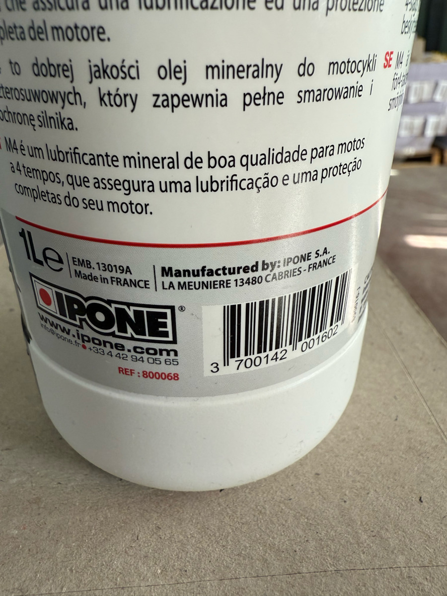 Ipone M4 20W-50 Λάδι Μοτοσυκλέτας για Τετράχρονους Κινητήρες 1lt