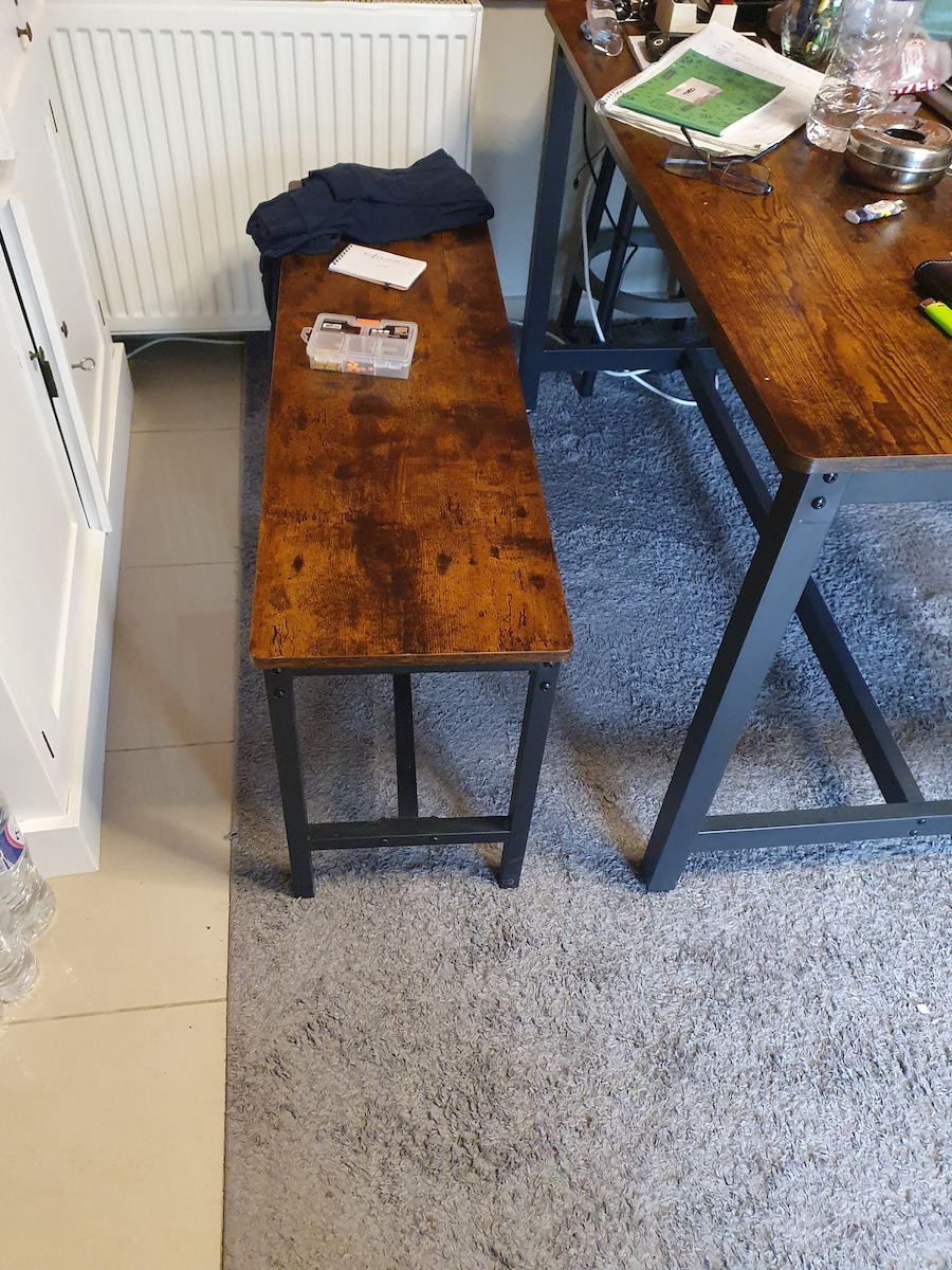 Dining Room Bench with Wooden Surface Brown 108x32.5x50cm 2pcs