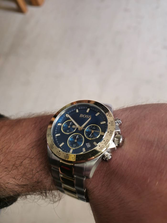 Boss Peak Ανδρικό Ρολόι 44mm Χρονογράφος Μπαταρίας με Ασημί Μεταλλικό Μπρασελέ