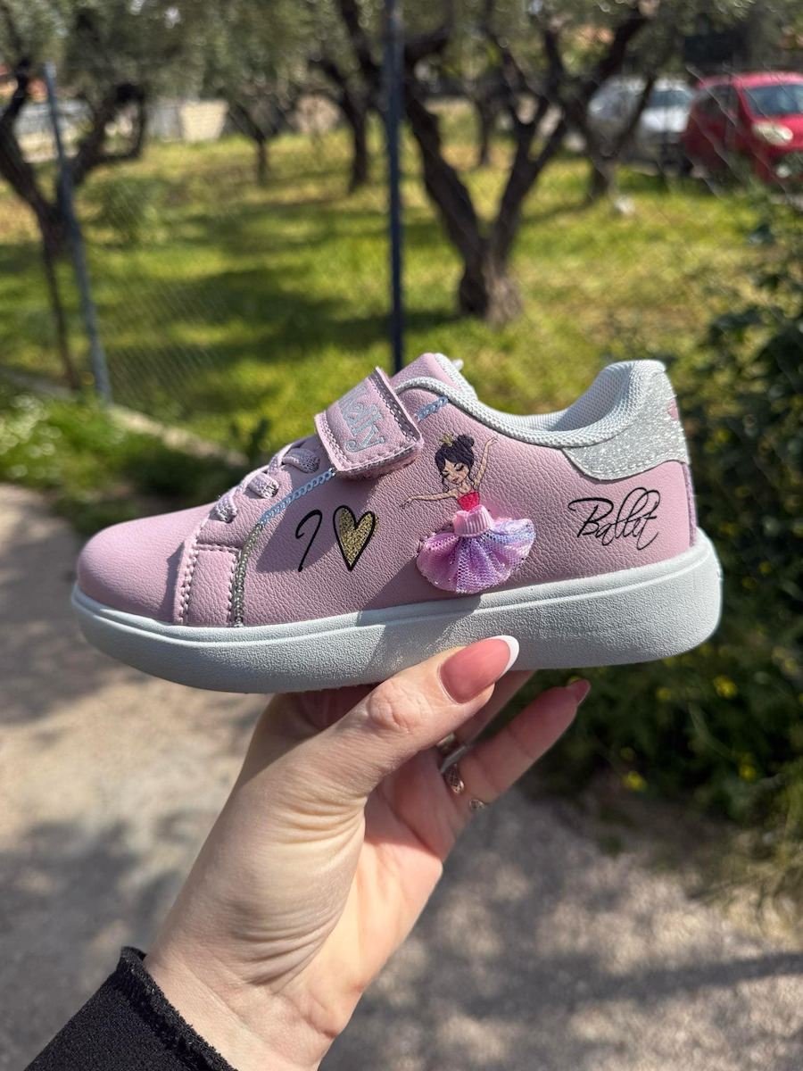 Kinder Sneakers mit Klettverschluss Rosa