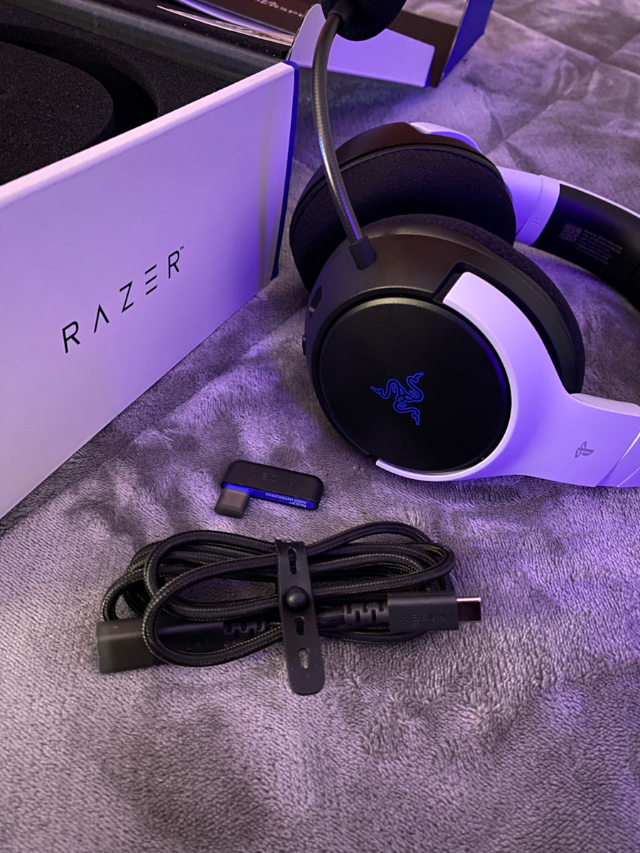 Razer Kaira Hyperspeed PlayStation Ασύρματο Over Ear Gaming Headset με σύνδεση USB Licensed Black/White for PS5 / PC