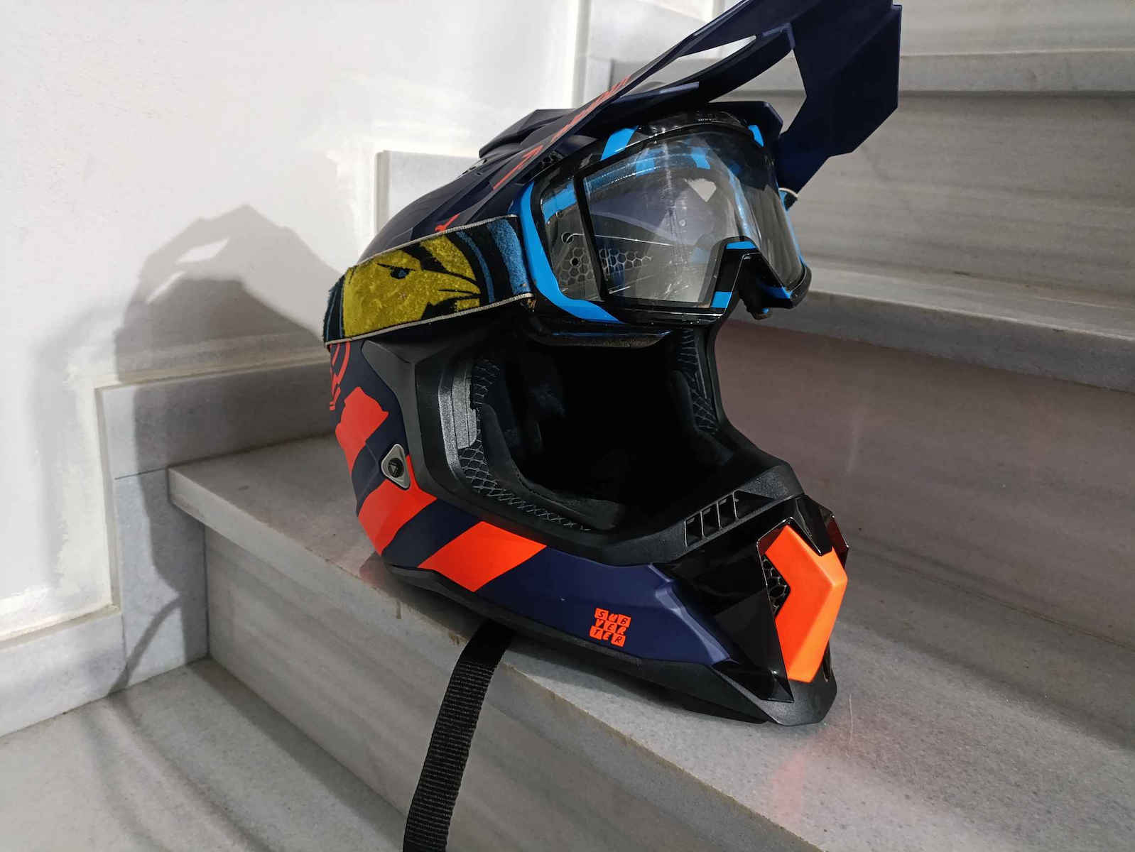 LS2 MX700 Subverter Evo Cargo Matt Blue/Fluo Orange Motorcycle Helmet Motocross DOT / ECE 22.05 1300gr