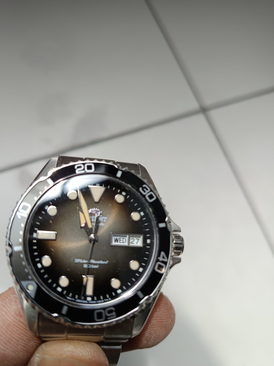 Orient Mako Kamasu Ανδρικό Ρολόι 42mm Αυτόματο με Ασημί Μεταλλικό Μπρασελέ