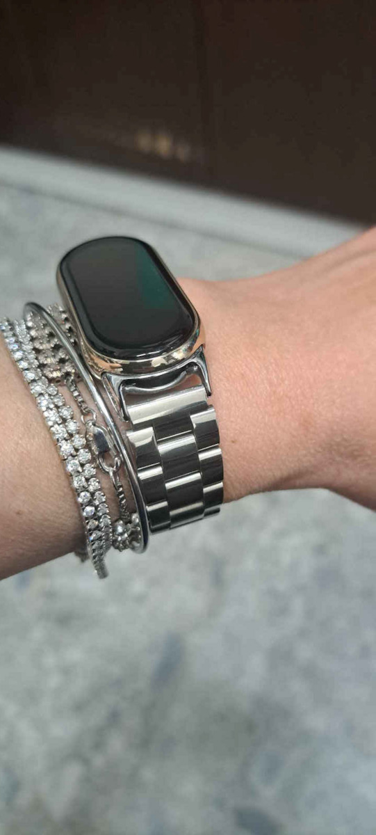 Steel Λουράκι Ανοξείδωτο Ατσάλι Γκρι (Smart Band 8 / Smart Band 9 / Smart Band 10)