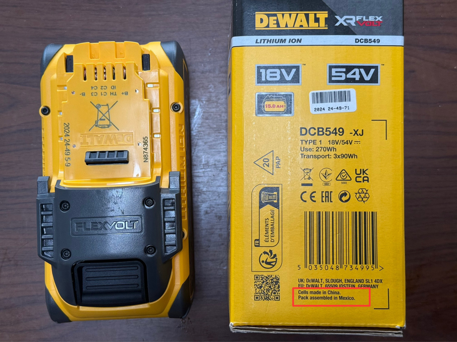 Dewalt Μπαταρία Εργαλείου Λιθίου 54V με Χωρητικότητα 12Ah