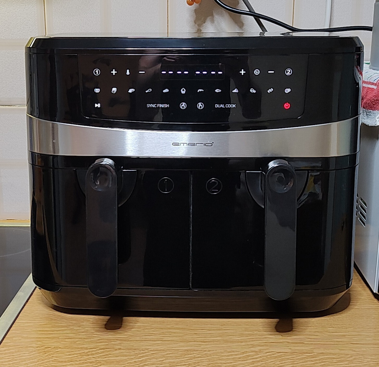 Emerio XXL Air Fryer with Double Detachable Bucket 9lt Black