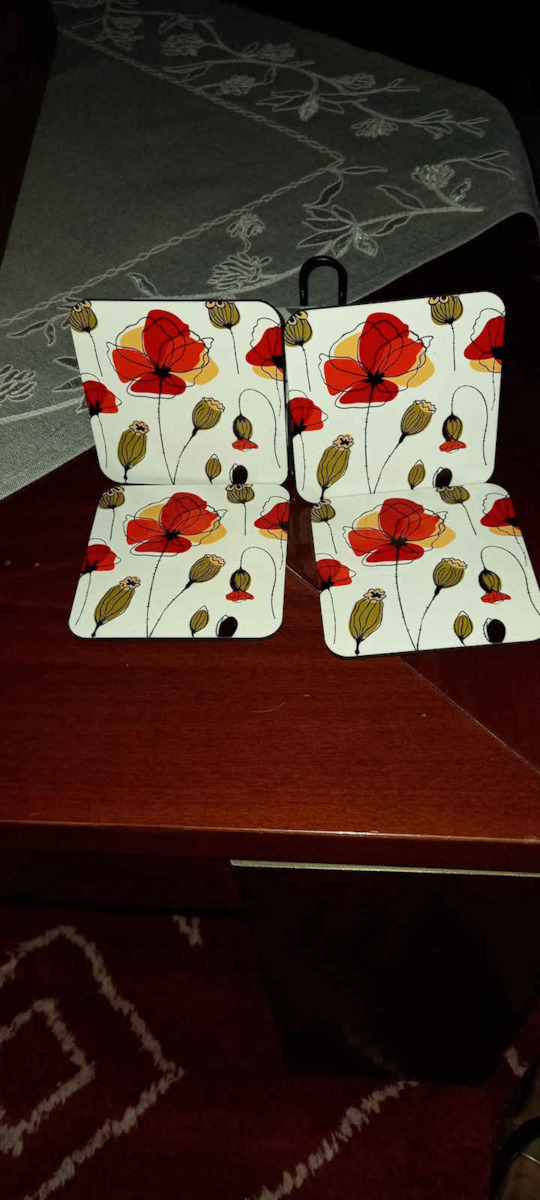 Koupakoupa flowers Сувенир Дърво Червен 4бр