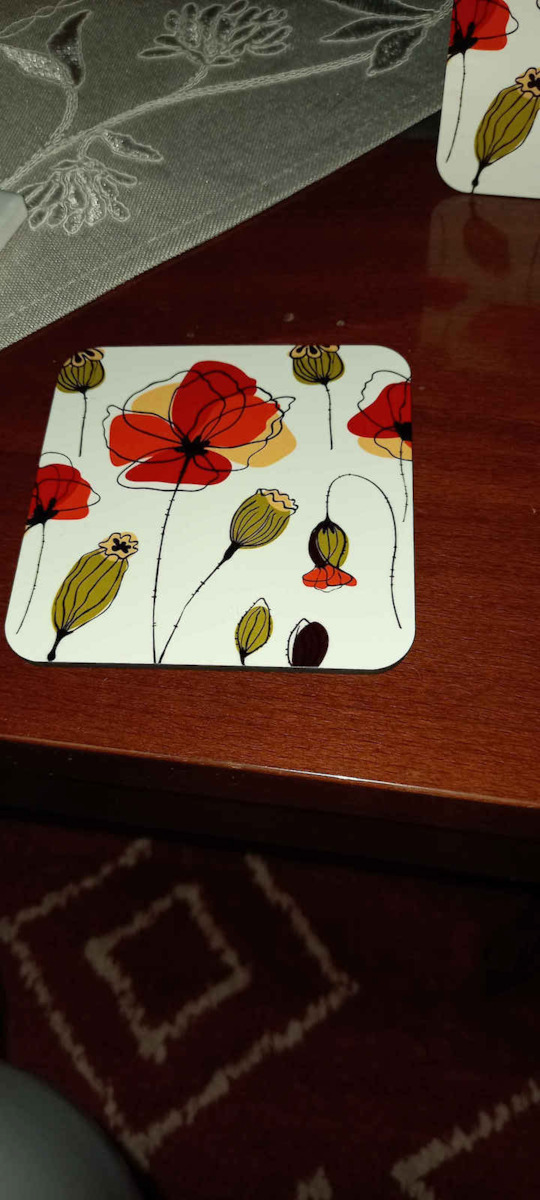 Koupakoupa flowers Сувенир Дърво Червен 4бр