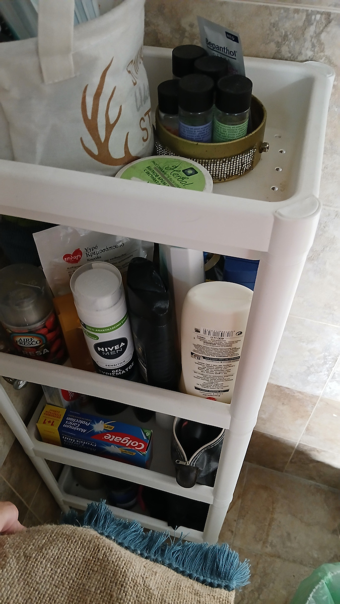 Sidirela Επιδαπέδια Ραφιέρα Μπάνιου Πλαστική με 4 Ράφια 35x23x100cm