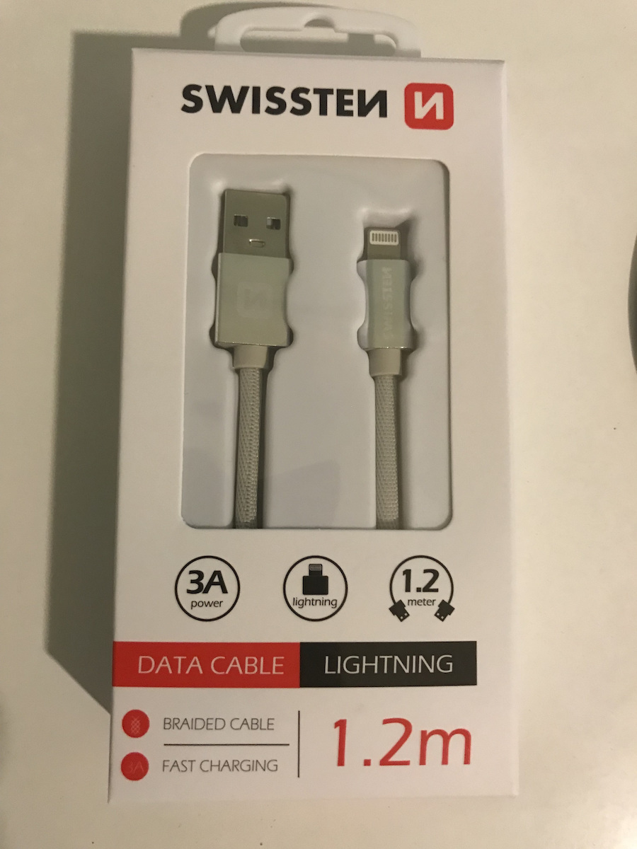 Swissten Geflochten USB-A zu Lightning Kabel Schwarz 1.2m (71524201)