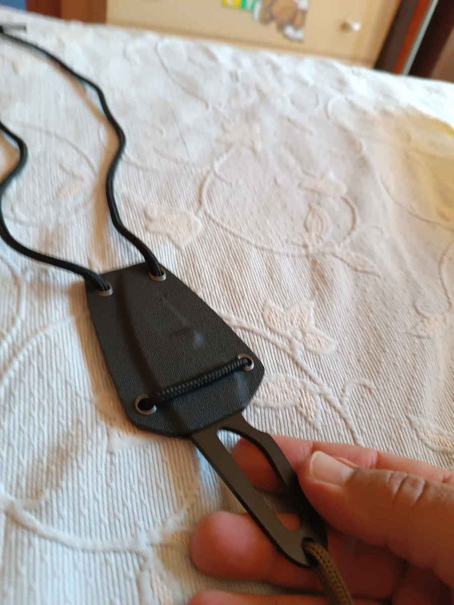 Mil-Tec Neck Knife Survival Black with Sheath