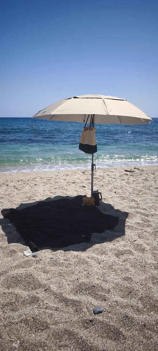 Solart Beach Umbrella Diameter 2m with UV Protection and Air Duct Beige