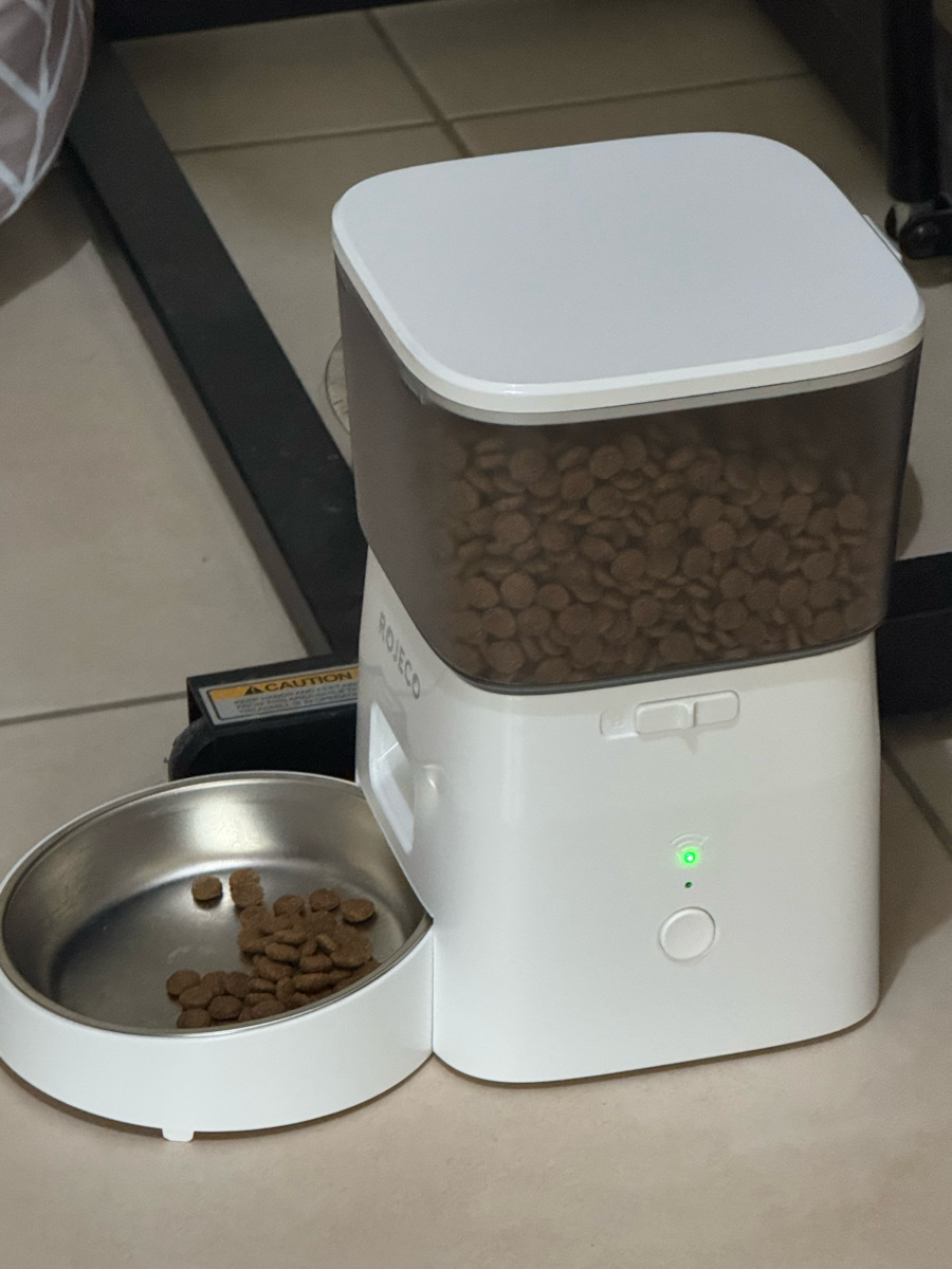 Rojeco Automatisch Edelstahl Schalen Futter für Hund & Katze auf Basis von 2lt 28.5cm in Weiß Farbe