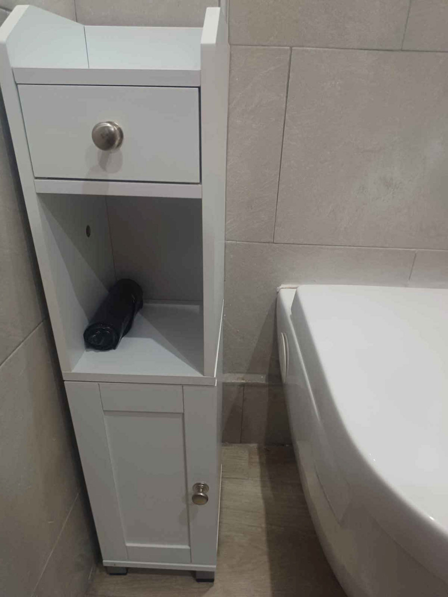 Vasagle Στήλη Μπάνιου Δαπέδου Μ20xΒ18xΥ76.7cm Λευκή