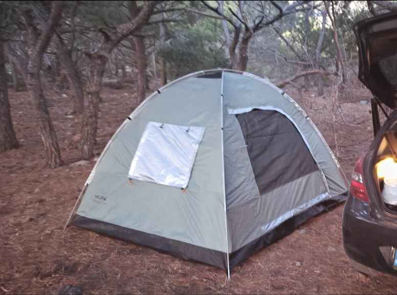 Hupa Palace Summer Camping Tent Green for 4 People 240x210x160cm