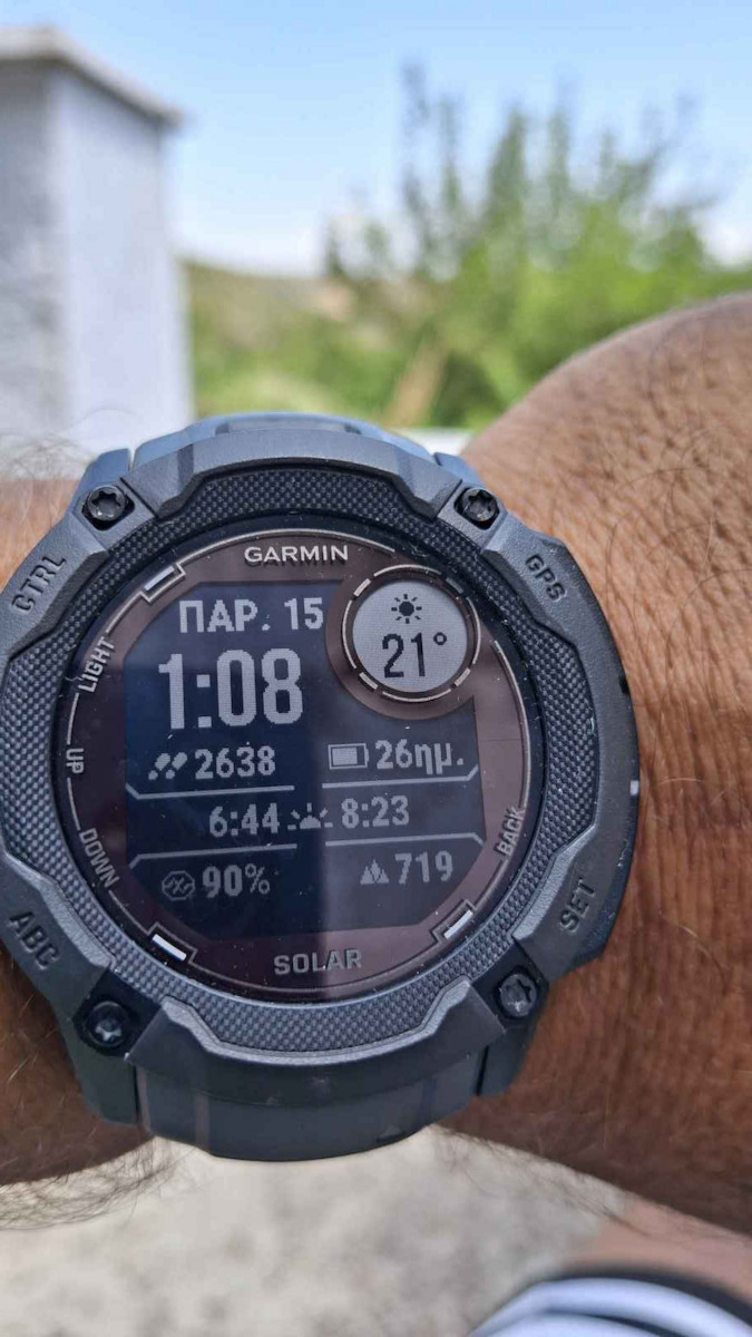 Garmin Instinct 2X Solar 50mm Αδιάβροχο Smartwatch με Παλμογράφο (Graphite)