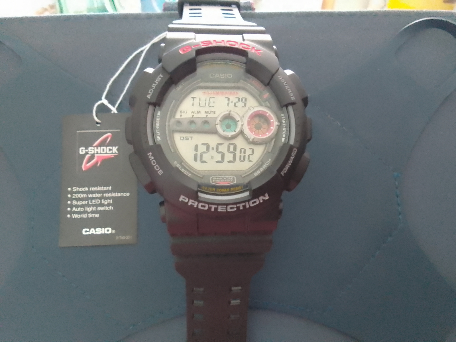 Casio G-Shock Digital Herrenuhr 51mm Batterie mit Schwarz Kautschukarmband
