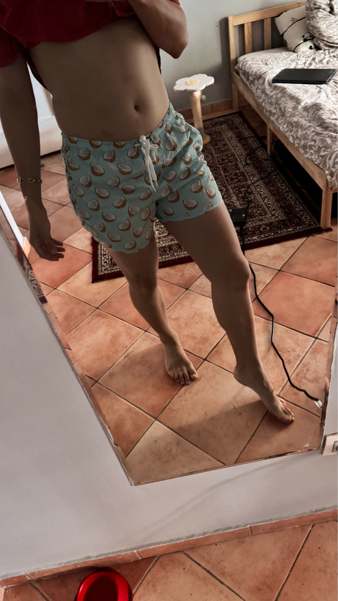Coconut Men's Swimwear Shorts Light Blue with Patterns