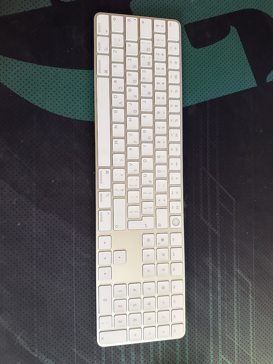 Apple Magic Keyboard With Numeric Keypad Ασύρματο Bluetooth Πληκτρολόγιο Ελληνικό Ασημί