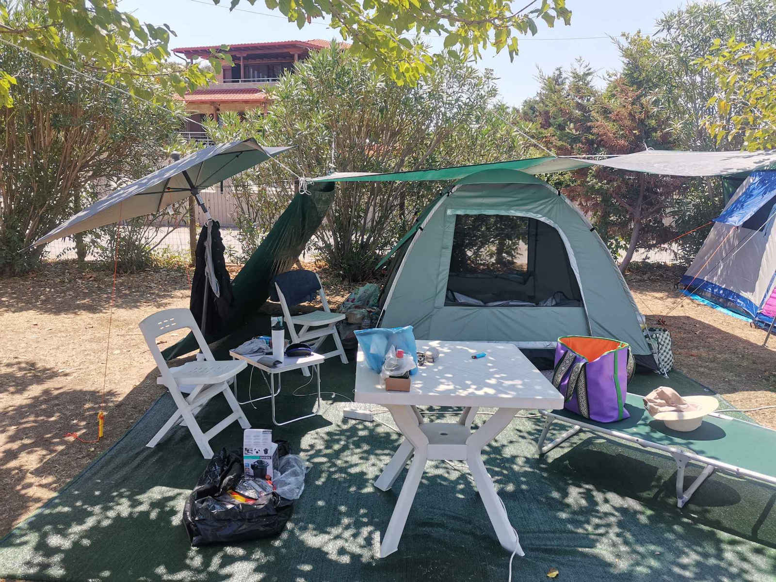 Hupa Palace Summer Camping Tent Green for 4 People 240x210x160cm