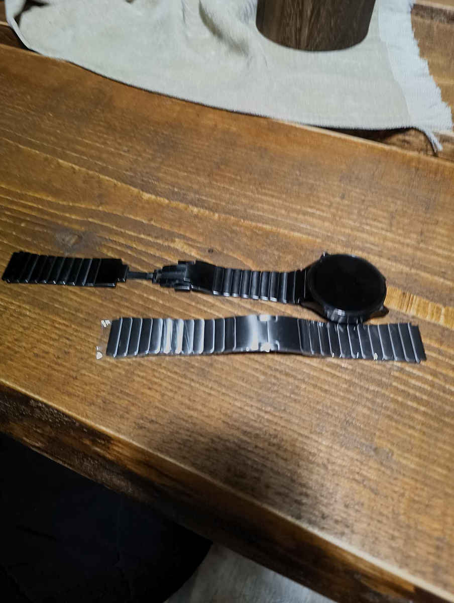 Curea Oțel inoxidabil Gri închis (Galaxy Watch 3 45mm - Ceas Galaxy Watch 3 45mmHuawei Watch 3 / Huawei Watch GT 2 ProHonor GS ProAmazfit GTR 47mm)