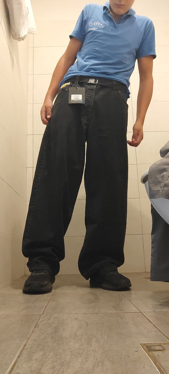 X-tra Men's Jeans Pants with Loose Baggy Fit Washed Black