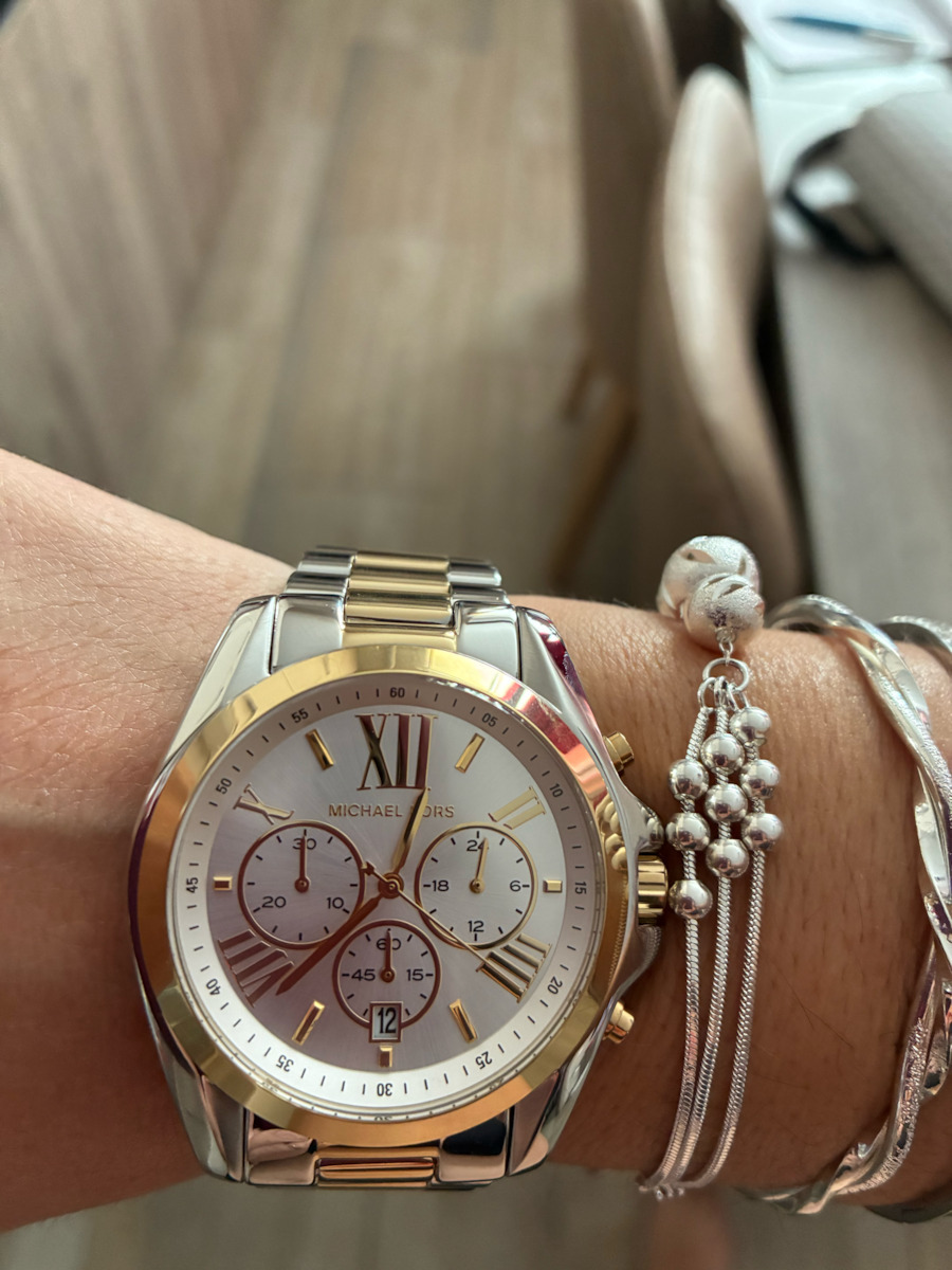 Michael Kors Bradshaw Damen Uhr Chronograph mit Silber Metallarmband