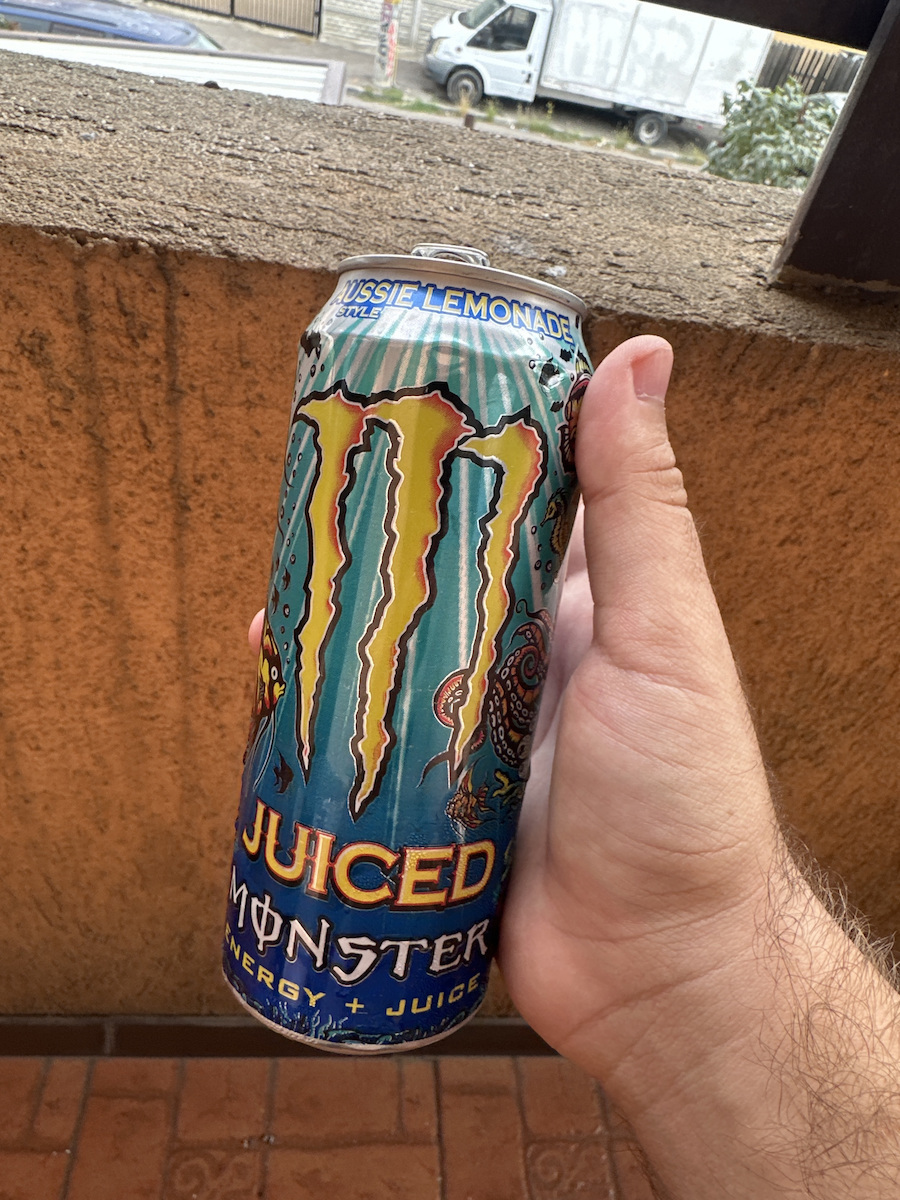 Monster Aussie Energy Drink Λεμόνι Συμπυκνωμένο με Ανθρακικό σε Κουτί 500ml
