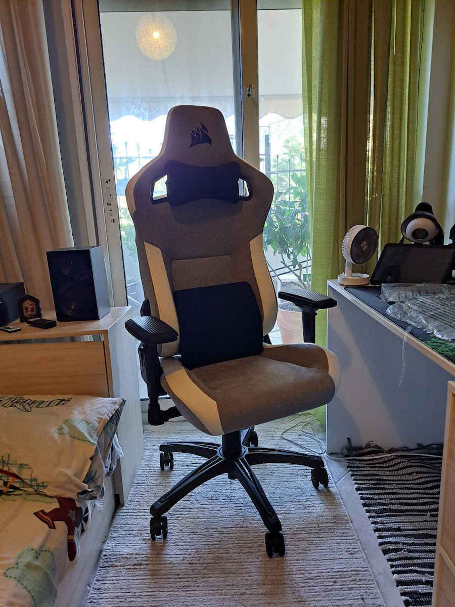 Corsair T3 Rush Fabric (2023) Υφασμάτινη Καρέκλα Gaming με Ρυθμιζόμενα Μπράτσα Γκρι/Ανθρακί