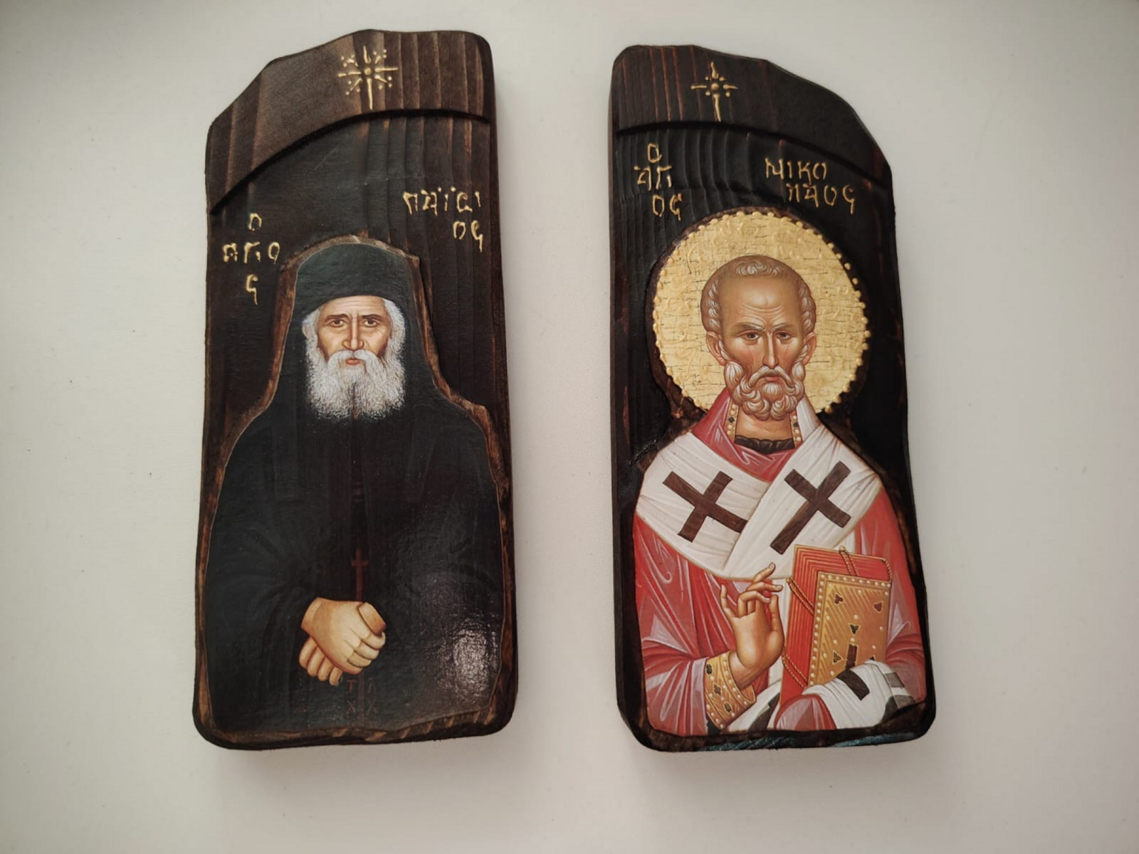 IconsGR Saint Icon St. Paisios Wooden 8x20cm