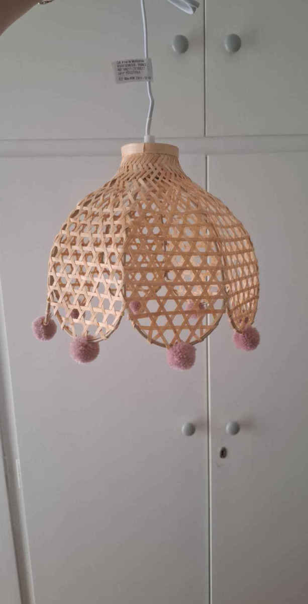 Atmosphera Kids Wooden Single Ceiling Light E27 Suspension Beige 40W