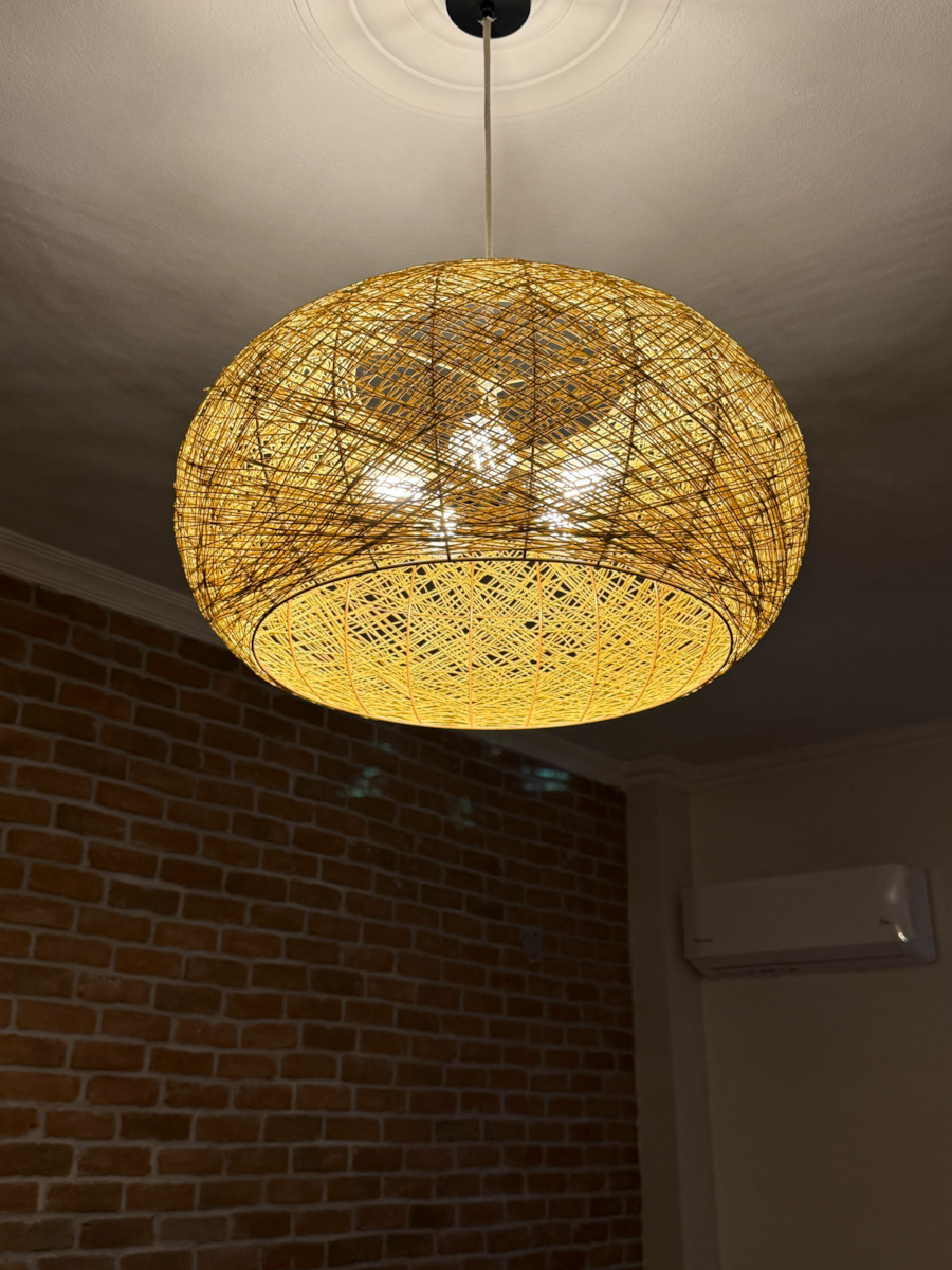 GloboStar Fiji Beige Bell Pendant Ceiling Light For 5 E27 Bulbs 60x60x29cm