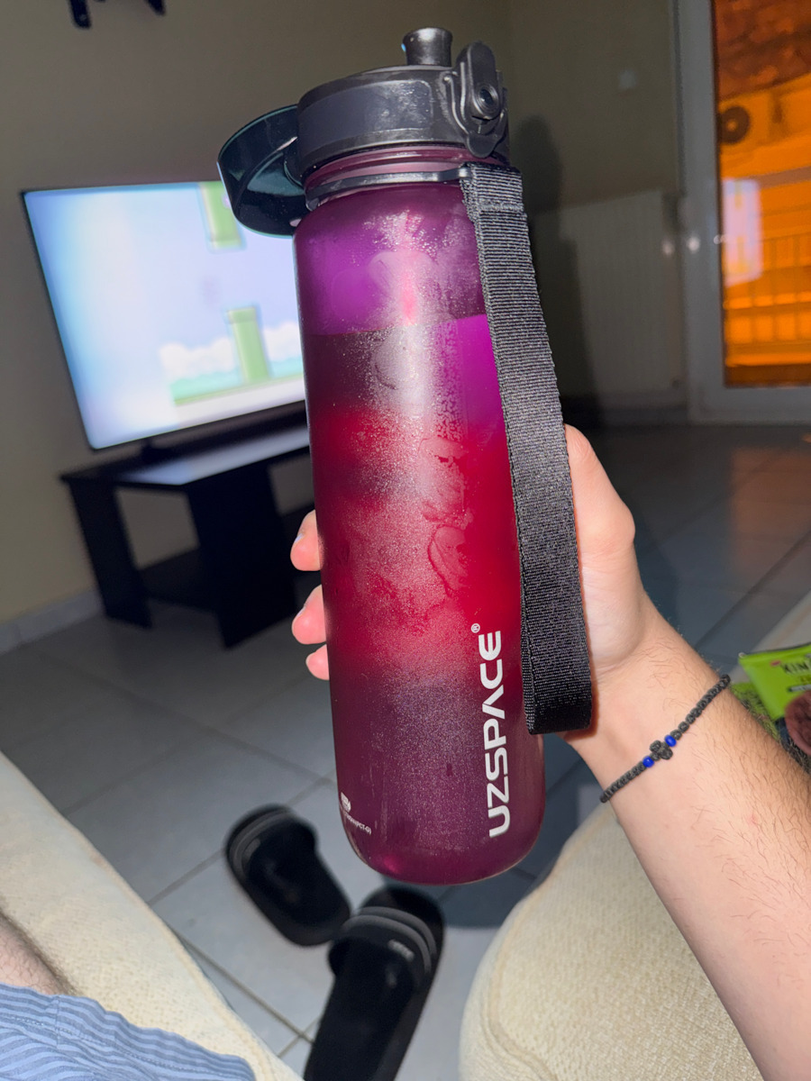 Uzspace Frosted Hydration Measured Leak Proof Water Bottle 1000ml