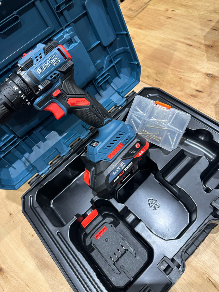 Bormann Percussive Drill Driver Battery Brushless 20V 2x2Ah