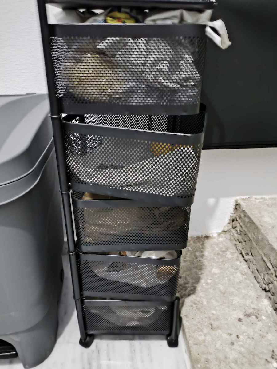 Ankor Metal Kitchen Trolley 5 Tiers Black 28x28x91cm