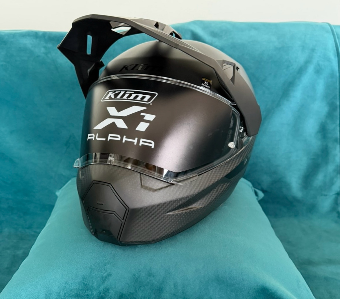 Klim X1 Alpha Carbon Matte Black Motorcycle Helmet On-Off ECE 22.06 DOT 1550gr with Pinlock and Sun Visor