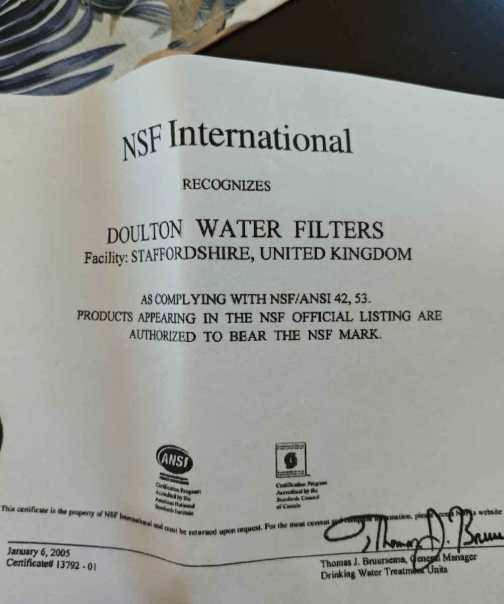 Doulton Countertop Water Filter System D-CP101 with Faucet with 10" Replacement Filter Doulton BioTect Ultra SI M12 0,2μm