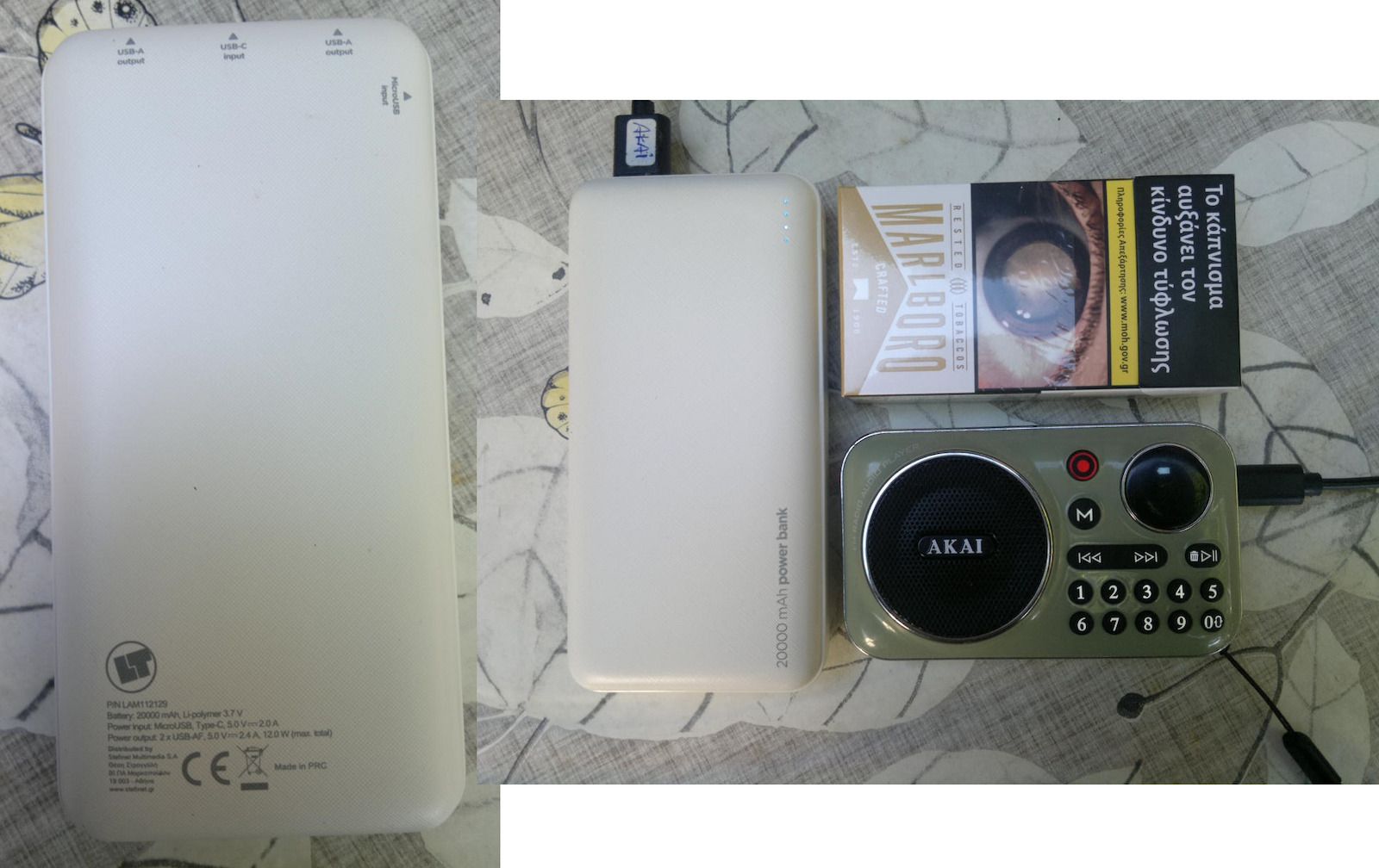 Lamtech LAM112129 Power Bank 20000mAh mit 2 USB-A Anschlüssen Weiß