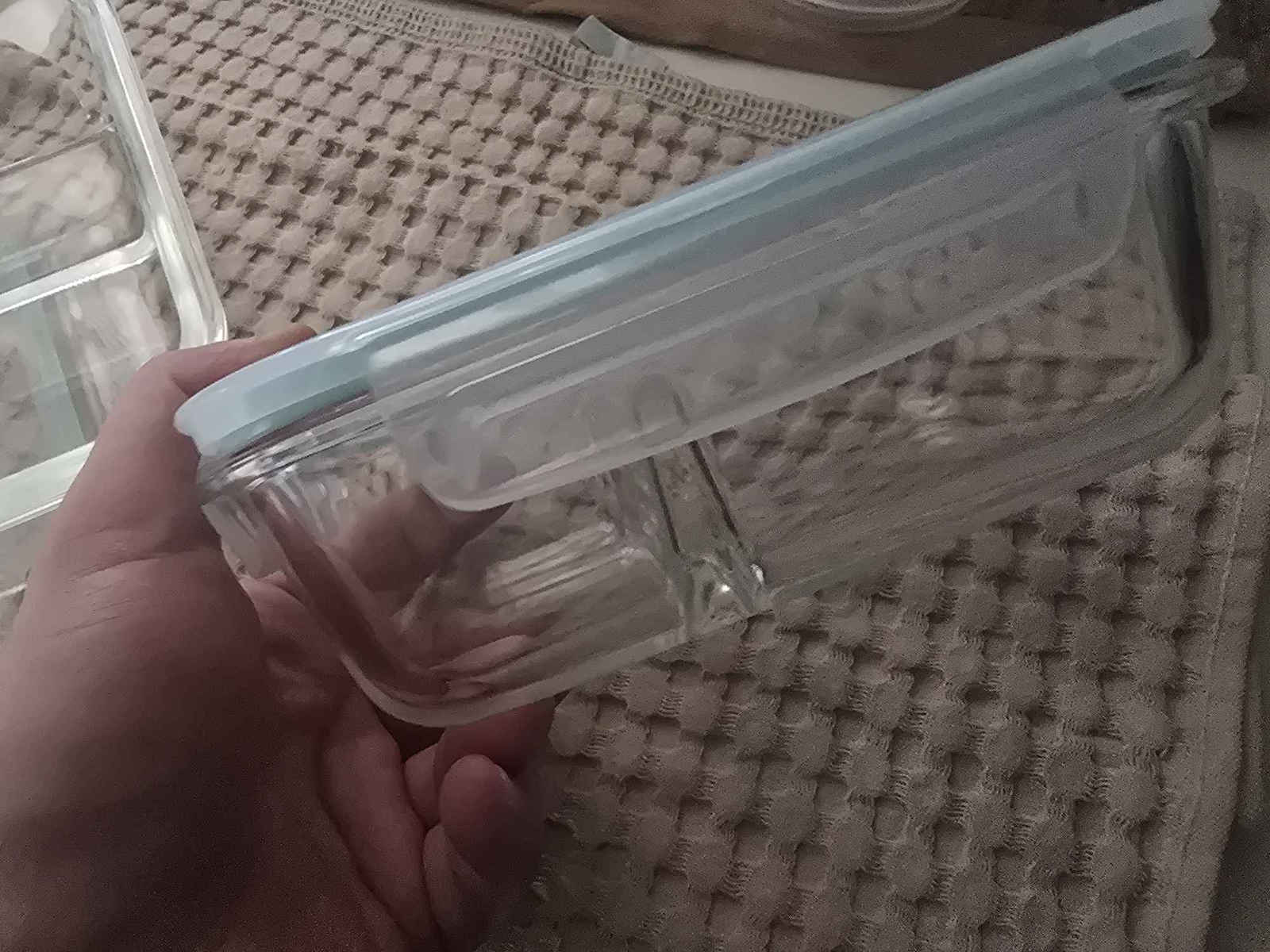 Navaris Cutie pentru Mâncare Sticlă Albastru Potrivit pentru Cuptor cu Microunde 4buc