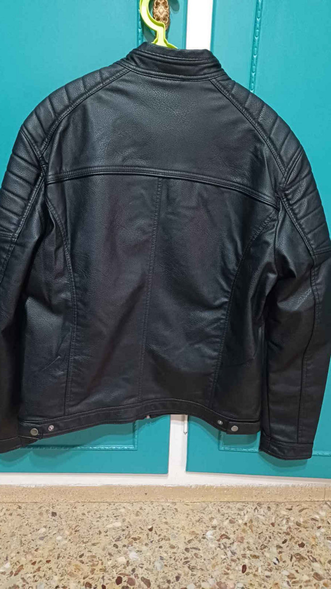 Faux Leather Jacket Biker Black / PU