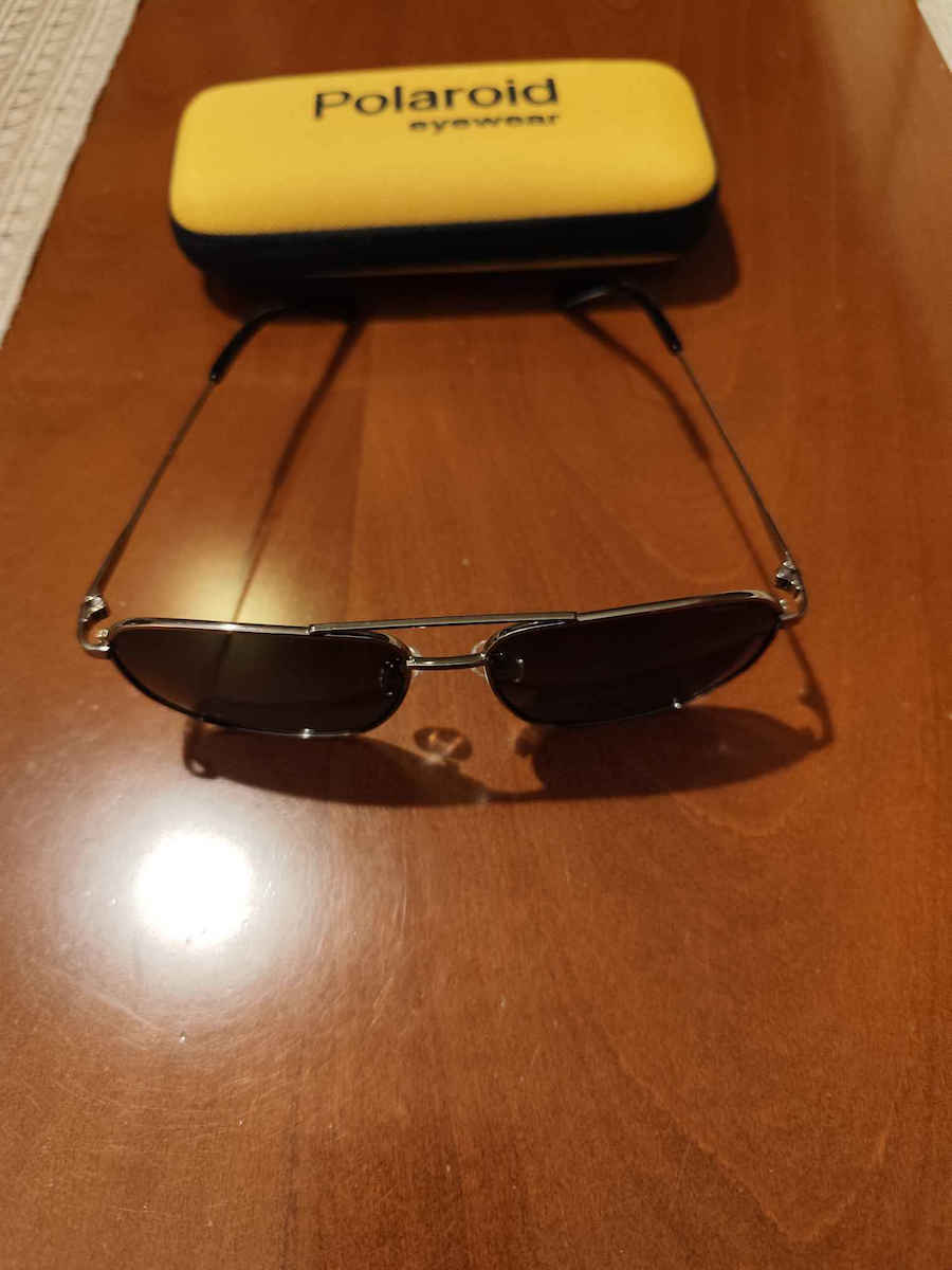 Polaroid Men's Sunglasses with Silver Metal Frame and Green Polarized Lens PLD4141/G/S/X 6LB/UC