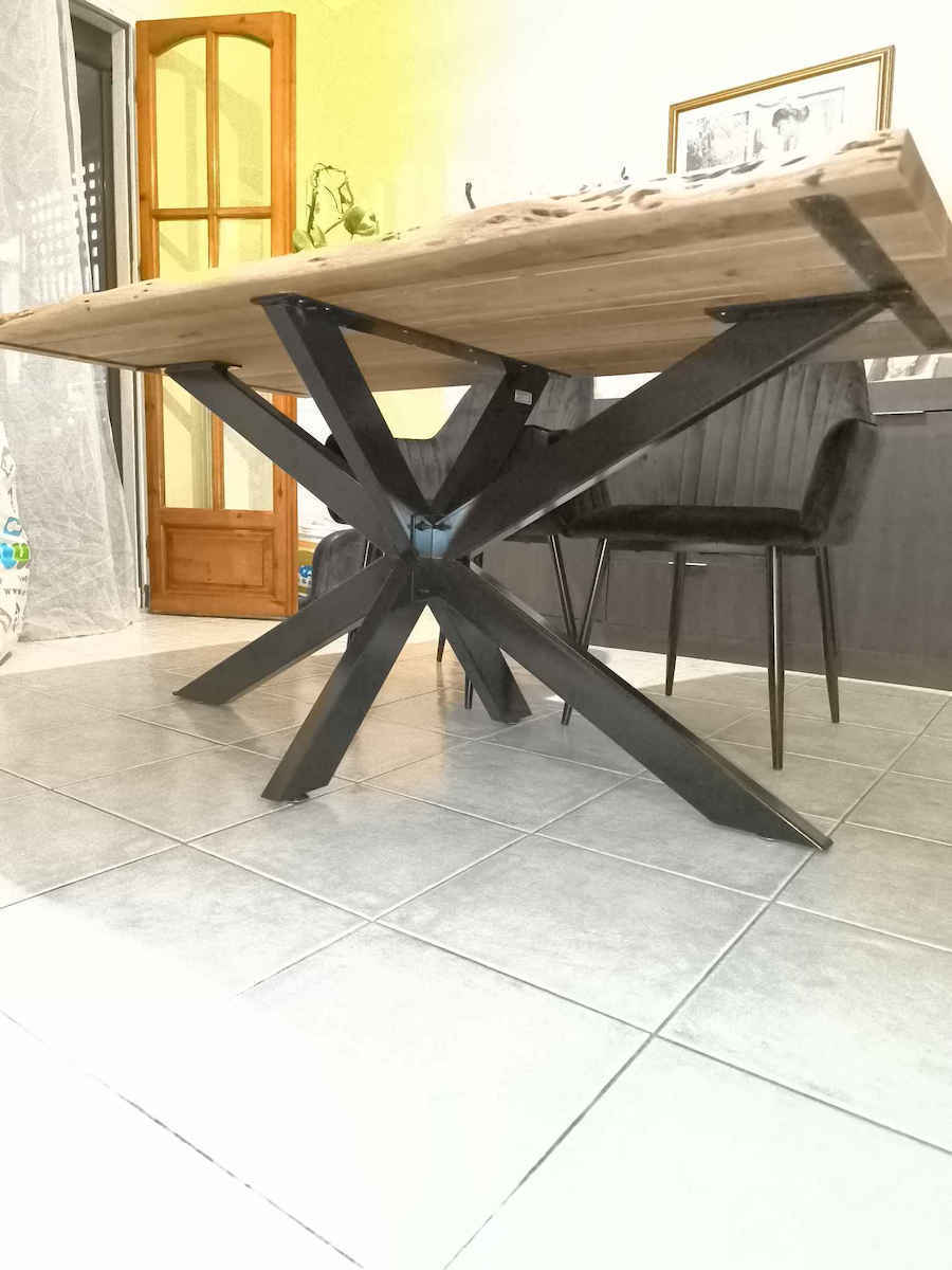 ML-Design Стойка за маса от Метал в Черен Цвят 78x71x150см