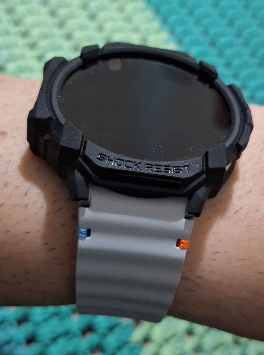 Spigen Rugged Armor Silicone Case in Black color for Samsung Galaxy Watch 7 (44 mm)